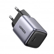 Ugreen GaN Fast Wall Charger 30W - захранване за ел. мрежа с USB-C изход с технология за бързо зареждане (черен) 