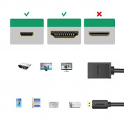 Ugreen HDMI to micro HDMI Adapter 4K 60Hz - адаптер мъжко microHDMI към женско HDMI (черен) 9