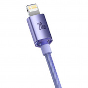 Baseus Crystal Shine USB-C to Lightning Cable PD 20W (CAJY000205) - USB-C към Lightning кабел за Apple устройства с Lightning порт (120 см) (лилав) 2