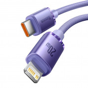 Baseus Crystal Shine USB-C to Lightning Cable PD 20W (CAJY000205) - USB-C към Lightning кабел за Apple устройства с Lightning порт (120 см) (лилав) 1