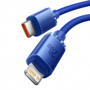 Baseus Crystal Shine USB-C to Lightning Cable PD 20W (CAJY000203) - USB-C към Lightning кабел за Apple устройства с Lightning порт (120 см) (тъмносин) 1