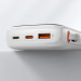 Baseus Qpow Digital Display Power bank with USB-C cable 22.5W (PPQD020102) - външна батерия 10000 mAh с вграден USB-C кабел и USB-C, USB-A и Lightning портове (бял) 7