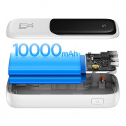 Baseus Qpow Digital Display Power bank with USB-C cable 22.5W (PPQD020102) - външна батерия 10000 mAh с вграден USB-C кабел и USB-C, USB-A и Lightning портове (бял) 5