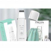 Anlan Ultrasonic Skin Scrubber With Charging Station - ултразвуков уред за почистване на лице (бял) 4