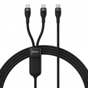 Baseus Flash Series One For Two 2in1 100W Fast Charging USB-C Cable (CASS060001) (150 cm) (black)