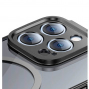 Baseus Glitter MagSafe Hybrid Protection Set - хибриден удароустойчив кейс с MagSafe и стъклено защитно покритие за дисплея на iPhone 14 Pro Max (черен-прозрачен) 3