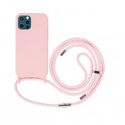Artwizz HangOn Silicone Case - силиконов (TPU) калъфс с връзка за носене за iPhone 12, iPhone 12 Pro (розов)  1