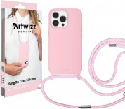 Artwizz HangOn Silicone Case - силиконов (TPU) калъфс с връзка за носене за iPhone 12, iPhone 12 Pro (розов)  3