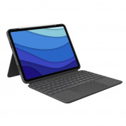 Logitech Combo Touch UK - безжична клавиатура с тракпад и отделящ се кейс с поставка за iPad Pro 12.9 M2 (2022), iPad Pro 12.9 M1 (2021) (сив)