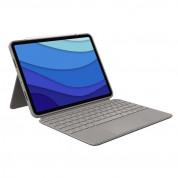 Logitech Combo Touch UK - безжична клавиатура с тракпад и отделящ се кейс с поставка за iPad Pro 12.9 M2 (2022), iPad Pro 12.9 M1 (2021) (бежов)