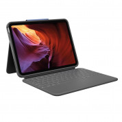 Logitech Rugged Keyboard Folio UK - безжична клавиатура, с удароустойчив кейс и поставка за iPad 10 (2022) (сив)