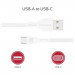 Promate PowerBeam-C USB-A to USB-C Cable 2А - кабел с гумирана оплетка за устройства с USB-C порт (120 см) (бял)  3