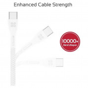 Promate PowerBeam-C USB-A to USB-C Cable 2А - кабел с гумирана оплетка за устройства с USB-C порт (120 см) (бял)  5