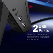 Vertux Zulu 4-in-1 Integrated Gaming Headset Stand - мултифункционална поставка за слушалки с USB изходи (черен) 1