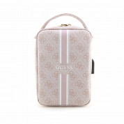 Guess PU 4G Printed Stripes Travel Universal Bag - дизайнерска чанта (органайзер) за мобилни устройства и аксесоари (розов)
