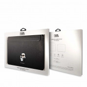 Karl Lagerfeld Saffiano Karl and Choupette NFT Sleeve 14 - дизайнерски кожен калъф за MacBook и преносими компютри до 14 инча (черен) 3