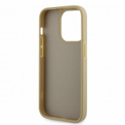 Guess Rhinestones Triangle Metal Logo Case for iPhone 14 Pro (gold) 4