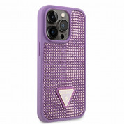 Guess Rhinestones Triangle Metal Logo Case for iPhone 14 Pro (purple) 2