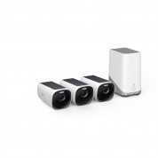 Anker EufyCam 3 S330 3-Cam Kit - комплект от 3 броя камери със соларно зареждане за видеонаблюдение и Home Base 3 (черен)