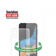 4smarts 360° Starter Set X-Pro Glass - тънък силиконов кейс и стъклено защитно покритие за дисплея на Samsung Galaxy Xcover 6 Pro (прозрачен)