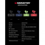 Monster Airmars TWS In-Ear Gaming Bluetooth Earphones - безжични блутут слушалки със зареждащ кейс (оранжев) 3