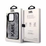 Karl Lagerfeld Sequins Reversible Case - дизайнерски силиконов кейс с връзка за носене за iPhone 14 Pro (черен) 7