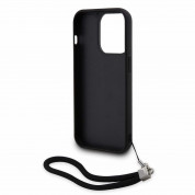Karl Lagerfeld Sequins Reversible Case - дизайнерски силиконов кейс с връзка за носене за iPhone 14 Pro Max (черен) 6