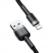 Baseus Cafule USB Lightning Cable (CALKLF-AV1) - Lightning USB кабел за Apple устройства с Lightning порт (50 см) (сив-черен) 1