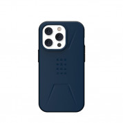 Urban Armor Gear Civilian MagSafe Case - удароустойчив хибриден кейс с MagSafe за iPhone 14 Pro (син) 3