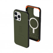 Urban Armor Gear Civilian MagSafe Case - удароустойчив хибриден кейс с MagSafe за iPhone 14 Pro Max (зелен) 2