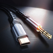 Joyroom USB-C to 3.5 mm Audio Cable - USB-C към 3.5 мм аудио кабел (200см) (черен)  2