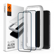 Spigen Glass tR ALM FC 2 Pack for iPhone 12 Pro, iPhone 12 (black-clear)