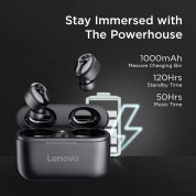 Lenovo HT18 TWS Earphones - безжични блутут слушалки със зареждащ кейс (черен) 5
