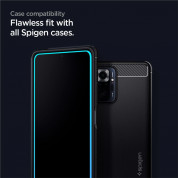 Spigen FC Tempered Glass - калено стъклено защитно покритие за дисплея за Xiaomi Redmi Note 10 Pro, Xiaomi Poco F4 (черен-прозрачен) 3