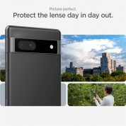 Spigen Glass Optik Lens Protector 2 Pack - комплект 2 броя предпазни стъклени протектора за камерата на Google Pixel 7a (черен) 11