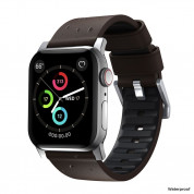 Nomad Active Band Pro - кожена (естествена кожа) каишка за Apple Watch 42мм, 44мм, 45мм, Ultra 49мм (кафяв-сребрист) 2