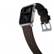 Nomad Active Band Pro - кожена (естествена кожа) каишка за Apple Watch 42мм, 44мм, 45мм, Ultra 49мм (кафяв-сребрист) 8
