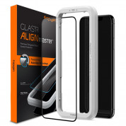 Spigen Glass.Tr Align Master Full Cover Tempered Glass - калено стъклено защитно покритие за целия дисплей на iPhone 11, iPhone XR (черен-прозрачен)