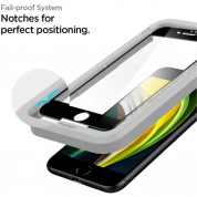 Spigen Glass.Tr Align Master Full Cover Tempered Glass - калено стъклено защитно покритие за целия дисплей на iPhone SE (2022), iPhone SE (2020), iPhone 8, iPhone 7 (черен-прозрачен) 5
