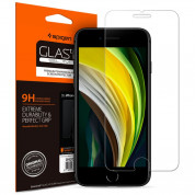 Spigen Tempered Glass GLAS.tR Slim HD - калено стъклено защитно покритие за дисплея на iPhone SE (2022), iPhone SE (2020), iPhone 8, iPhone 7 (прозрачен)