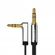 Ugreen Flat Angled Aux Audio Cable - плосък качествен 3.5 мм. аудио кабел (100 см) (черен)