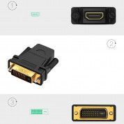 Ugreen DVI Male To HDMI Female Adapter FullHD - адаптер за свързване на DVI устройства към устройства с HDMI (черен) 3