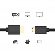Ugreen miniHDMI 3D Ethernet ARC 1 Cable - miniHDMI към HDMI кабел за мобилни устройства (150 см) (черен) 3