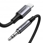 Ugreen MFi Audio Cable With Lightning Connector - качествен аудио кабел от Lightning към 3.5 мм. аудио жак (100см) (черен) 