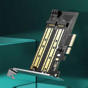 Ugreen PCIe 3.0 x4 to M.2 M-Key + M.2 B-Key Adapter - адаптер за използване на M.2 SSD на устройства с PCIe 3.0 слотове (черен) 1