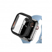 Tech-Protect Defense 360 Case - качествен твърд кейс с вграден стъклен протектор за дисплея на Apple Watch 45мм (черен-oранжев)