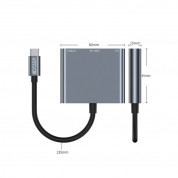 Tech-Protect V1-hub 3in1 - USB-C хъб поддържащ HDMI, USB-C и USB функционалности (тъмносив) 3