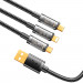 Joyroom 3-in-1 Charging Cable - универсален USB кабел с Lightning, microUSB и USB-C конектори (120 см) (черен)  2