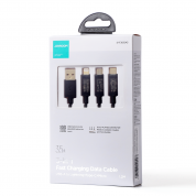 Joyroom 3-in-1 Charging Cable - универсален USB кабел с Lightning, microUSB и USB-C конектори (120 см) (черен)  10