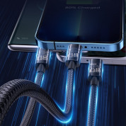 Joyroom 3-in-1 Charging Cable - универсален USB кабел с Lightning, microUSB и USB-C конектори (120 см) (черен)  9